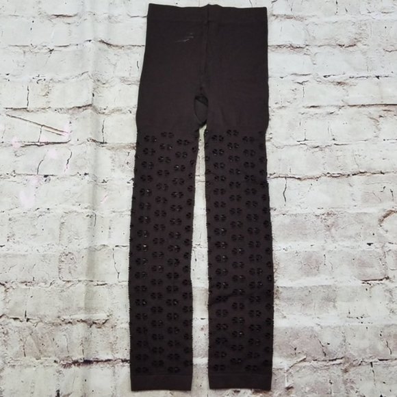 Chocolate Brown Floral Cut Out Footless Tights Hosiery Stretcy Boho Neutral Glam - Picture 5 of 6